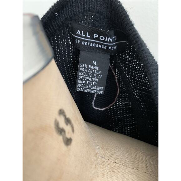 All Point By Reference Point Cardigan Winter Christmas Santa Black Size M - Picture 7 of 7